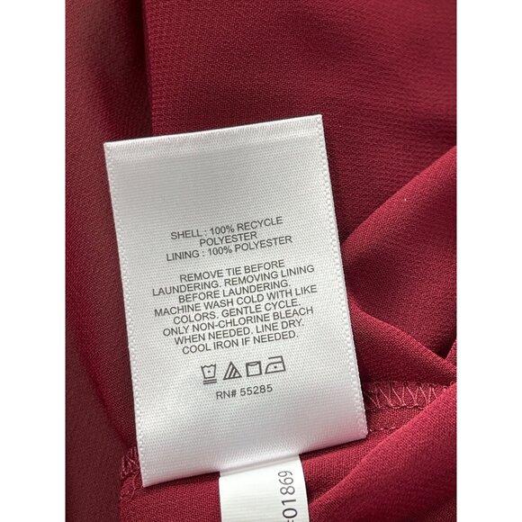 Express Shirt Size XS Sheer Button Front Long Sleeve Burgundy Career Office NEW - Picture 6 of 7